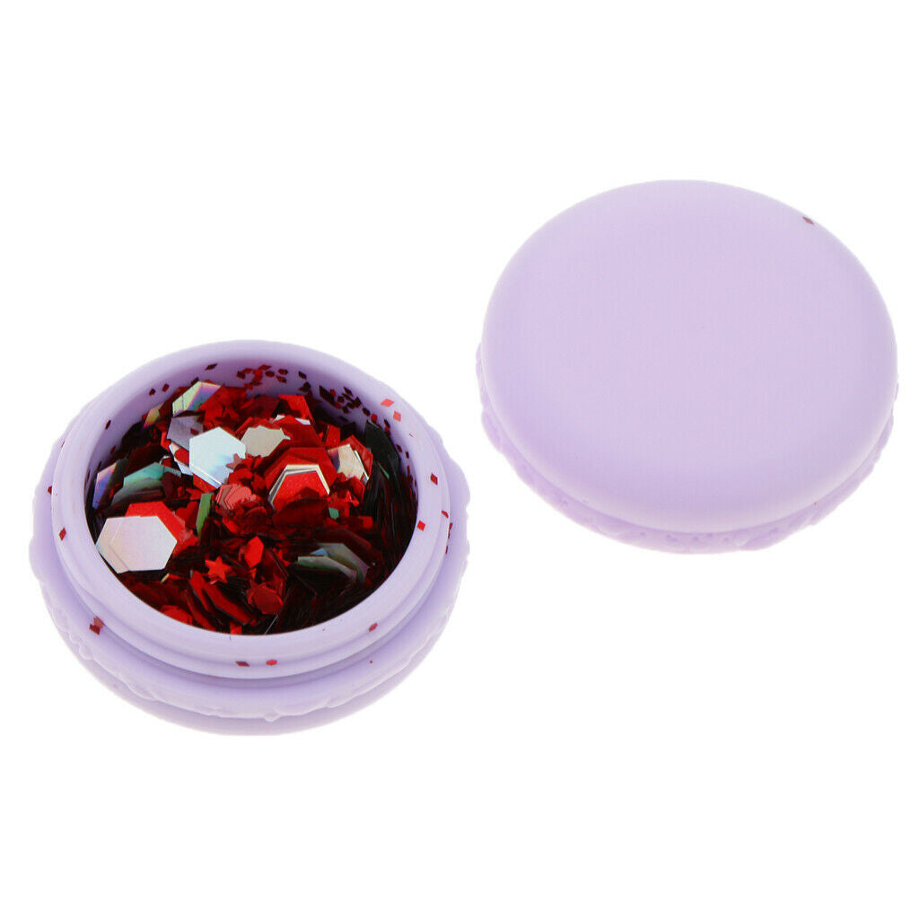 2x Chunky Cosmetic Glitter Shimmer Holographic Body Glitter Powder Sequins Red