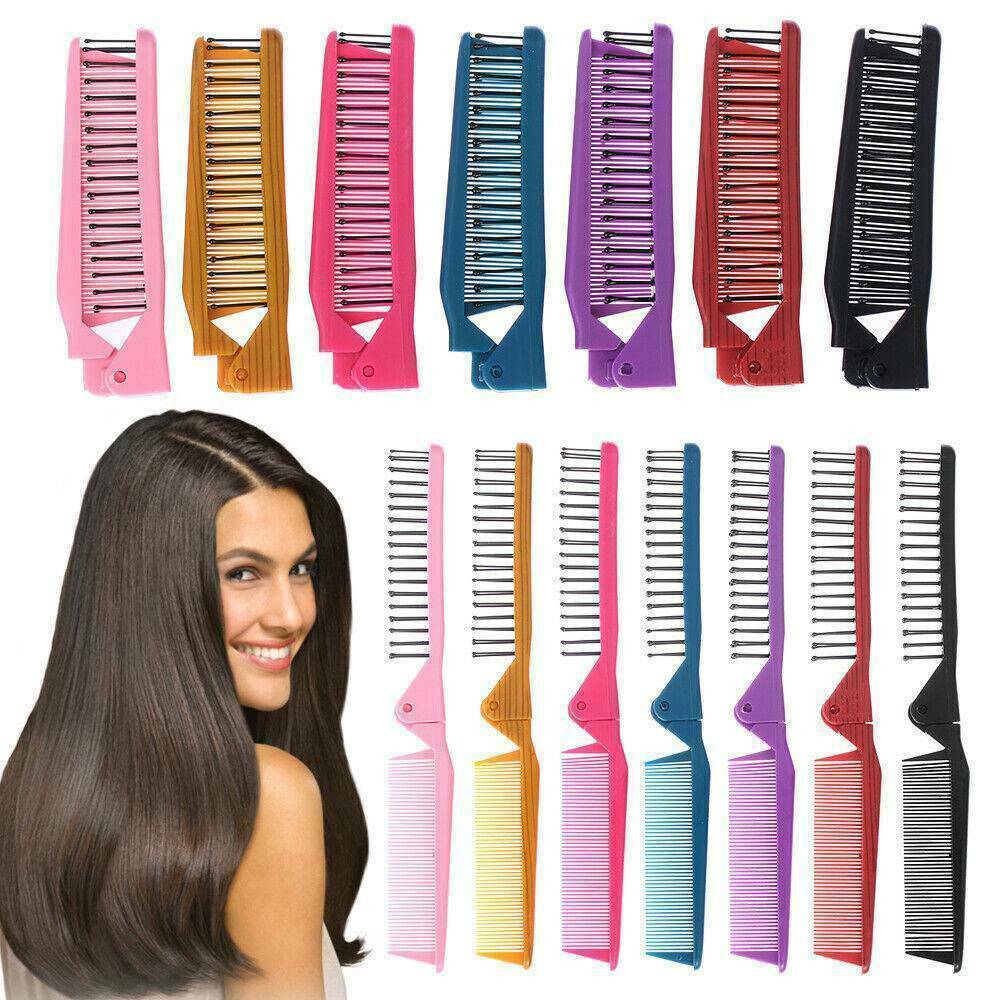 Folding Hair Compact Travel Brush Comb Pocket Size Car Purse Bag Styling Salonâ¤
