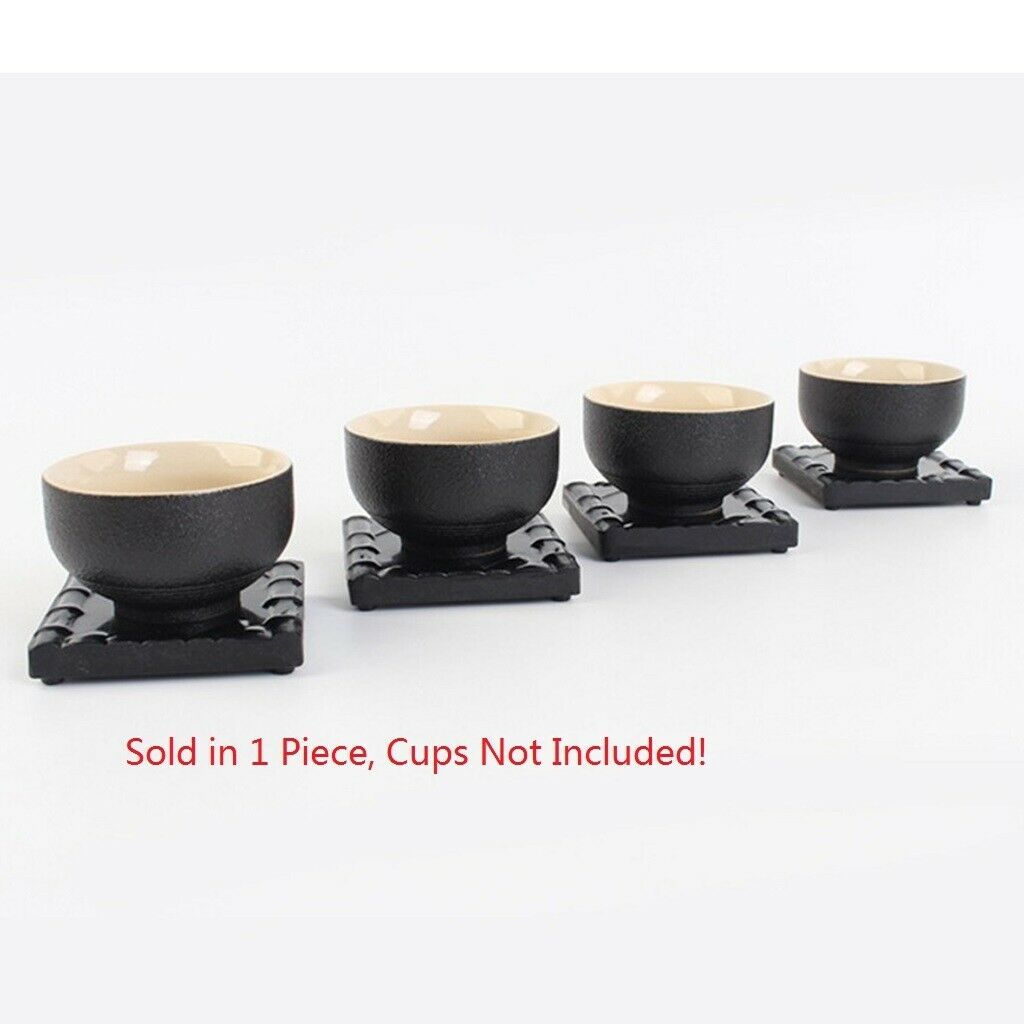 Melamine Cup Coaster Tableware Placemat Office Tea Set Accessories Black