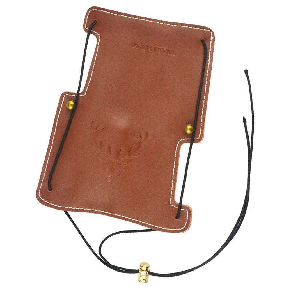 Adjustable Cow Leather Archery Armguard Forearm Guard Protector Brown