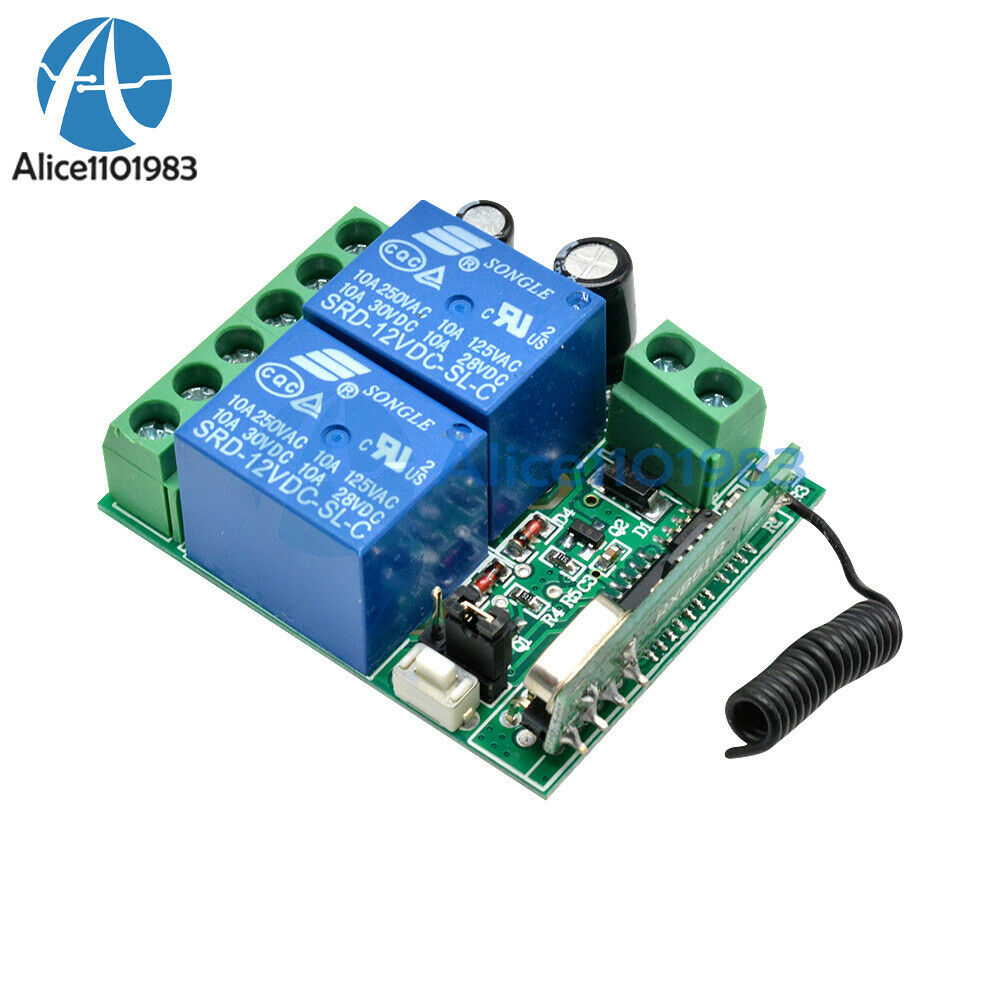 DC 12V 2CH RF Switch Transmitter + 433MHz Receiver + Protective Shell