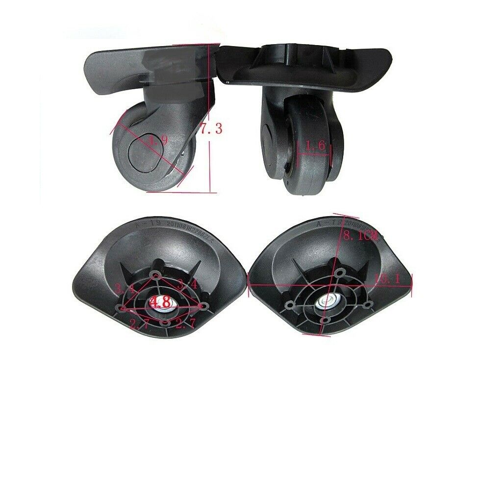1 Pair Universal Suitcase Luggage Casters Replacement Wheels for Travel Case-
