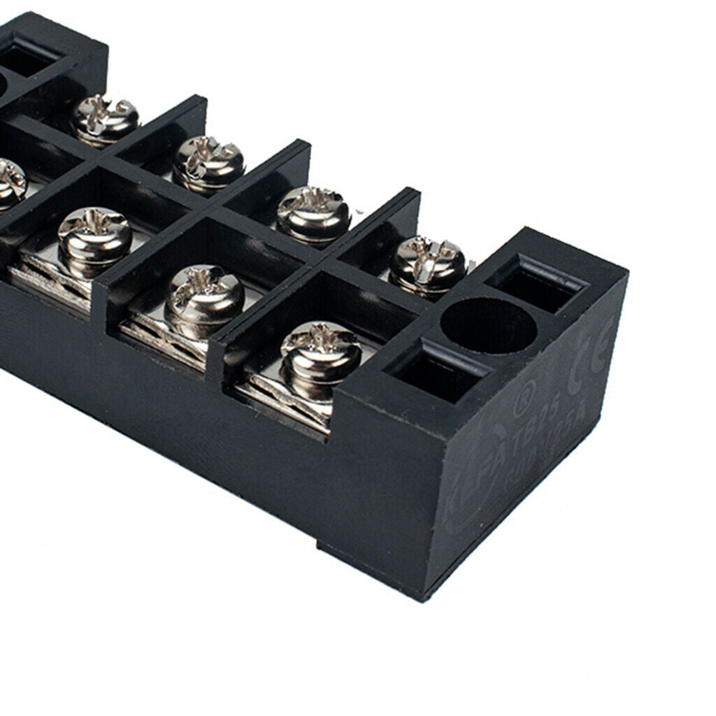 4 Positions Dual Row 600V Screw Terminal Strip Blocks Pre-Insulated Terminals