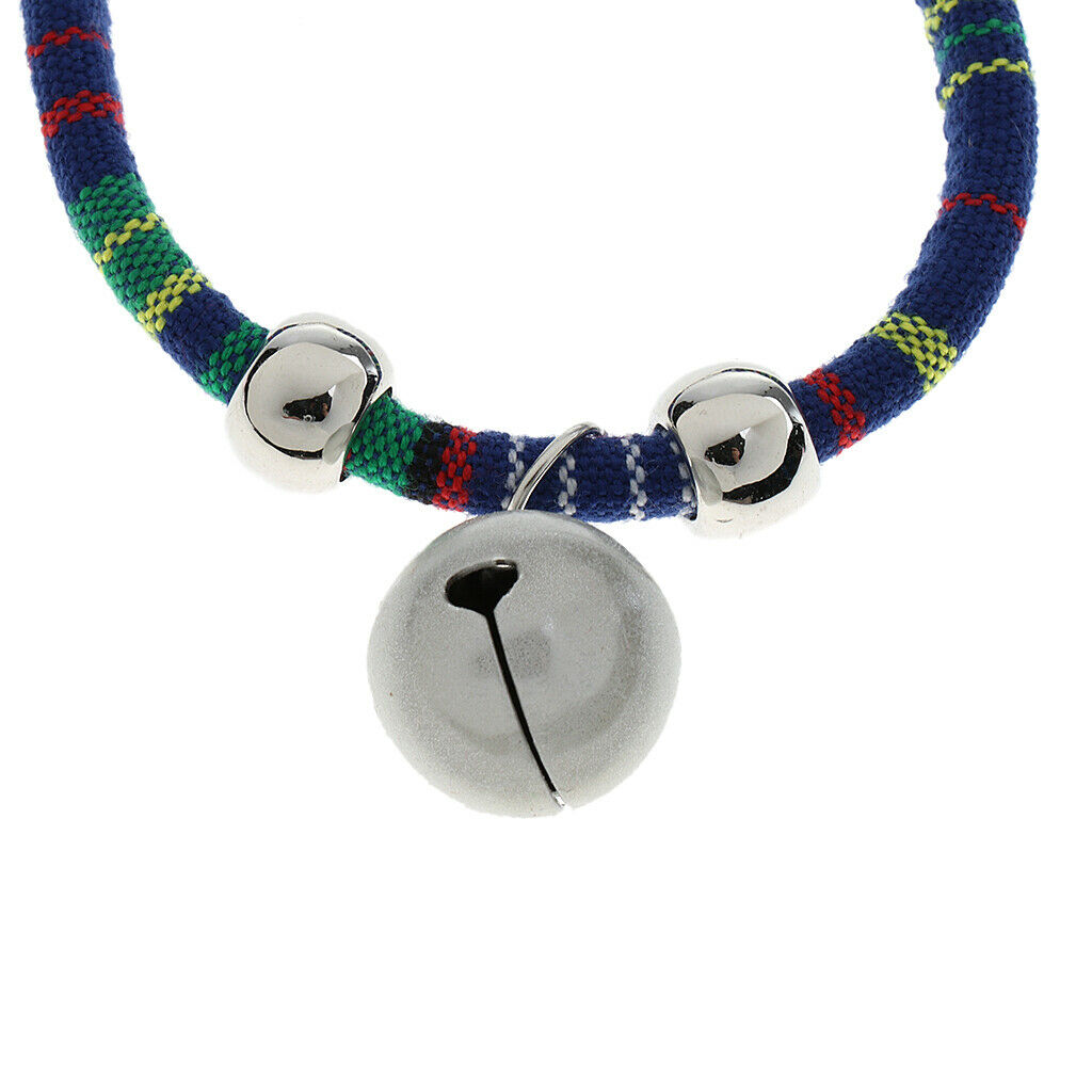Ethnic Style Dog Puppy Pet Cat Collar Necklace with Bell Decoration  Blue