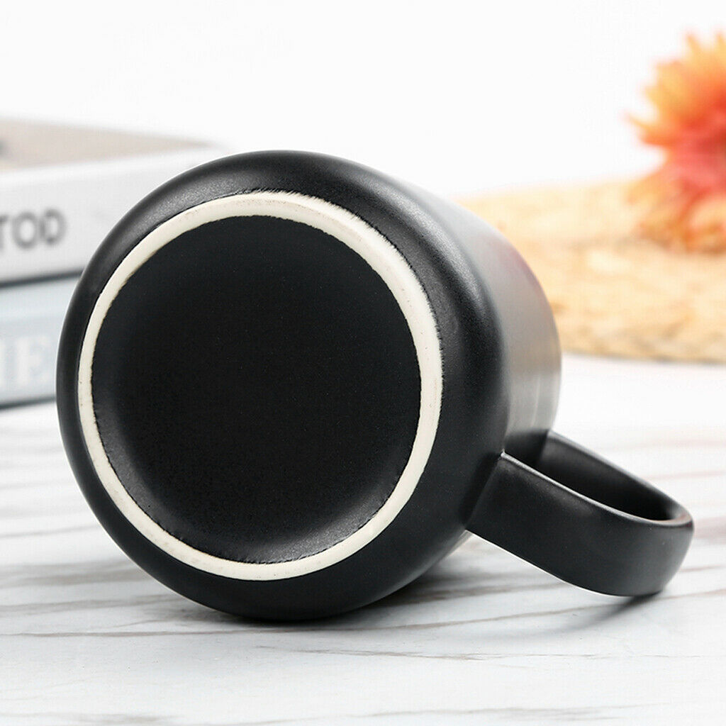 Ceramic Water Coffee Cup with Spoon Gifts for Lovers Water Coffee Cup Black