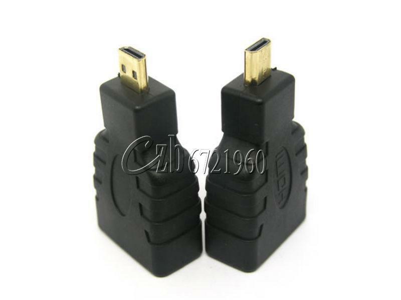 2PCS HDMI Type A Female to Micro HDMI Type D Male Adapter Converter Connector
