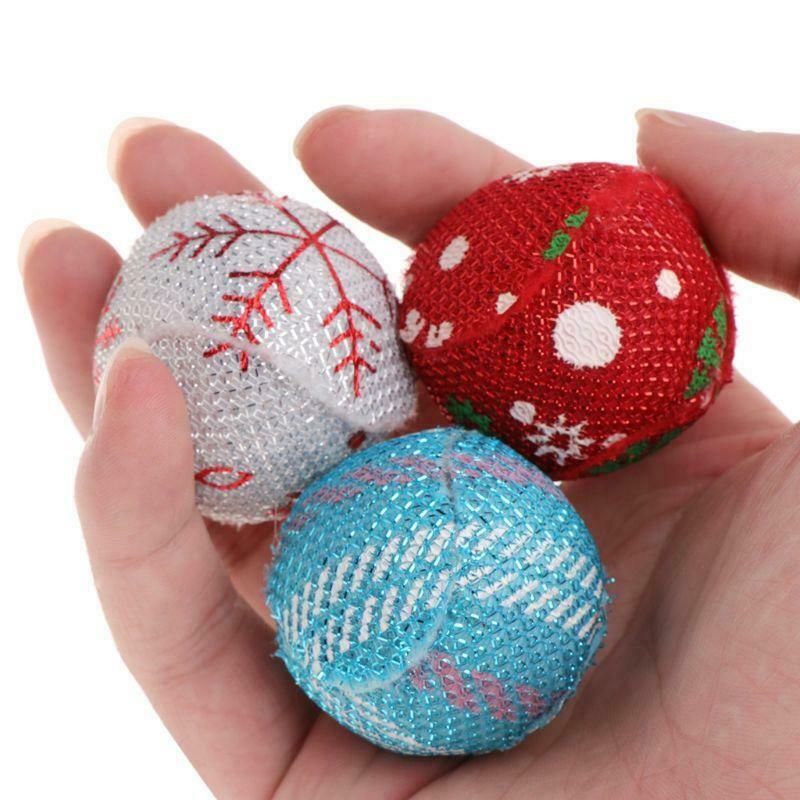 5pcs Cat Toys Christmas Ball Catnip Pets Kitten Teaser Interactive Funny Supply
