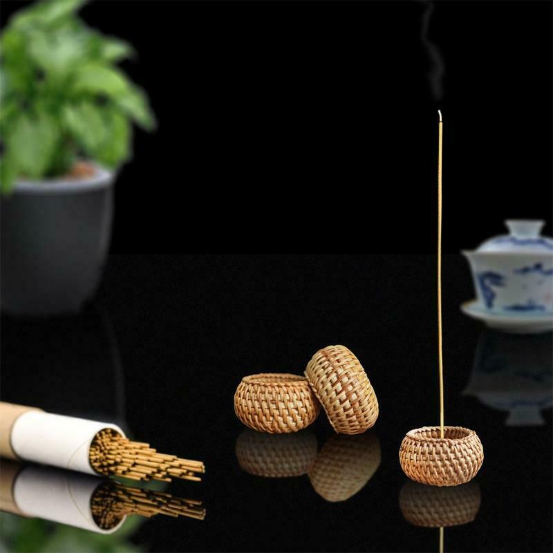 Woven Rattan Incense Stick Burner Holder Retro Handmade Censer Trays Decoration