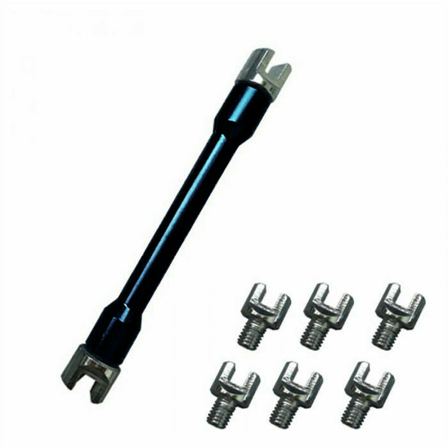 9pc Black Motorcycle Spoke Wrench w 8 Interchangable tips sizes most any bike