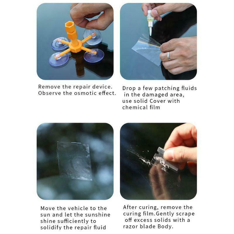 Glass Nano Repair Fluid Kit for Cracked Car Windshield Repair Glue Fix Glass
