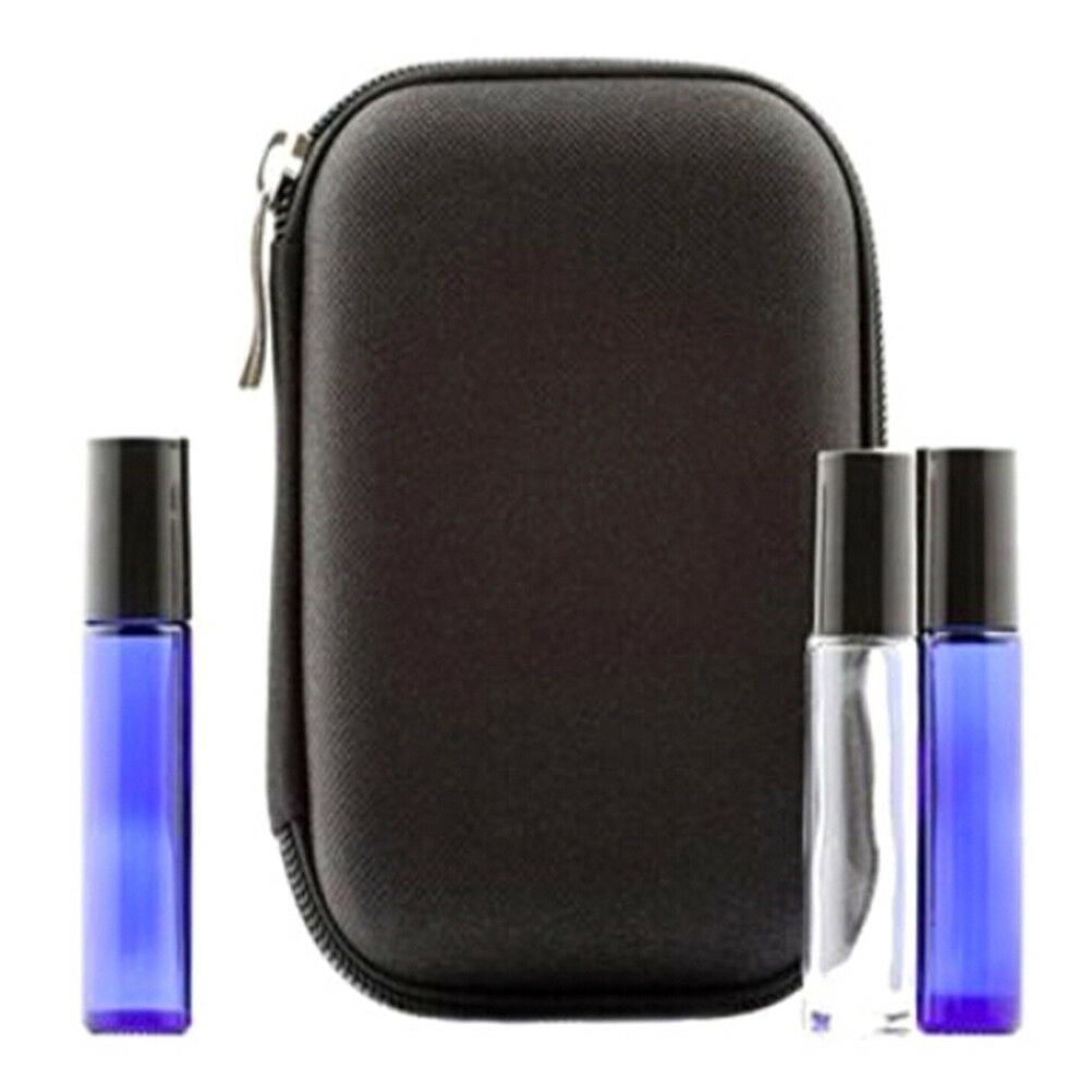 10Ml 10 Roller Bottles Essential Oil Glass Case Empty Carry Holder Storage BADD