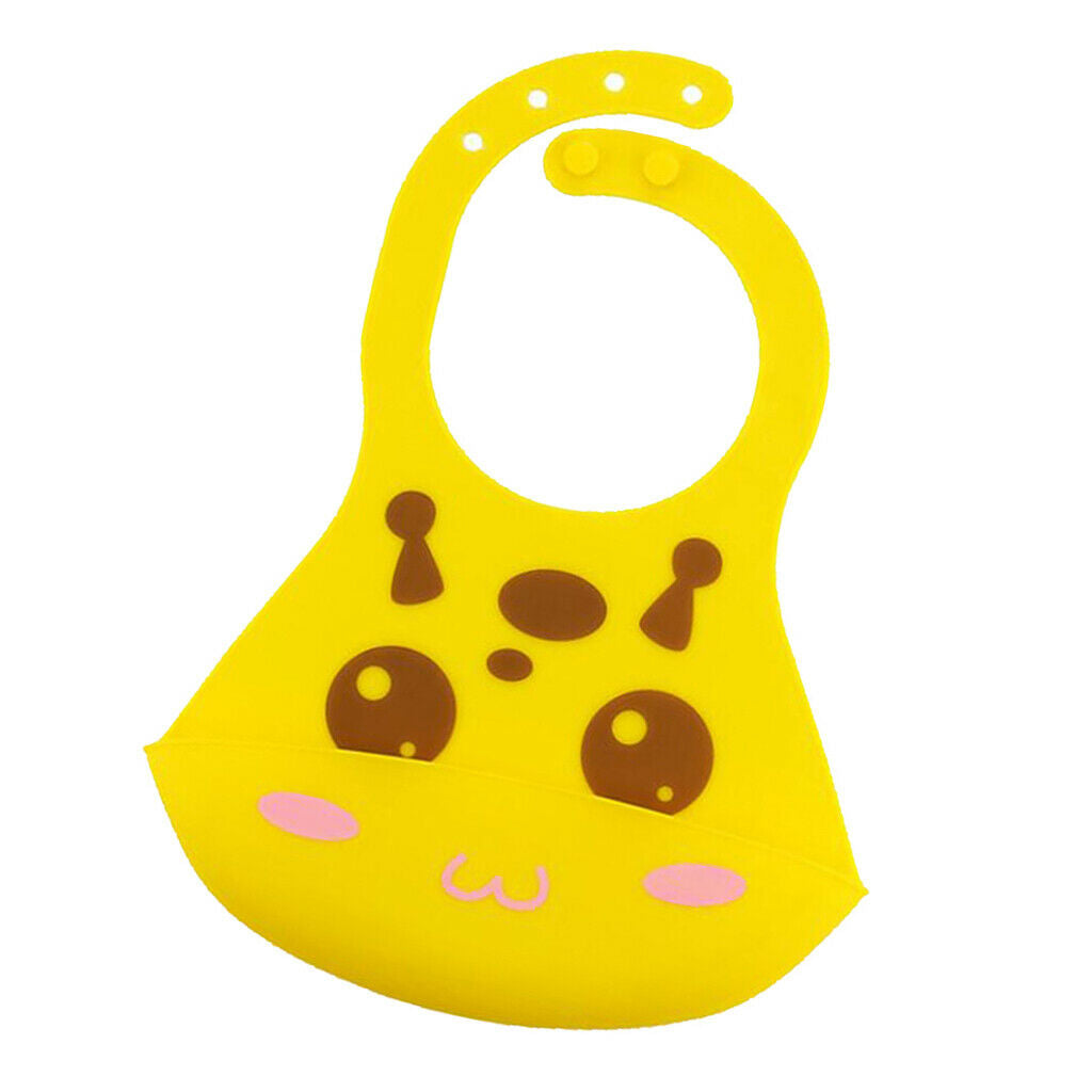 2Piece Waterproof Silicone Infant Toddlers Baby Bibs w/Food Catching Pocket