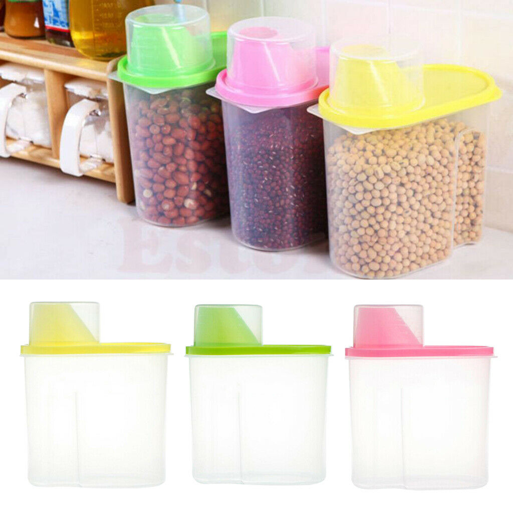 Kitchen Dried Cereal Dispenser Store 2.5L Food Storage Box Safe Containers