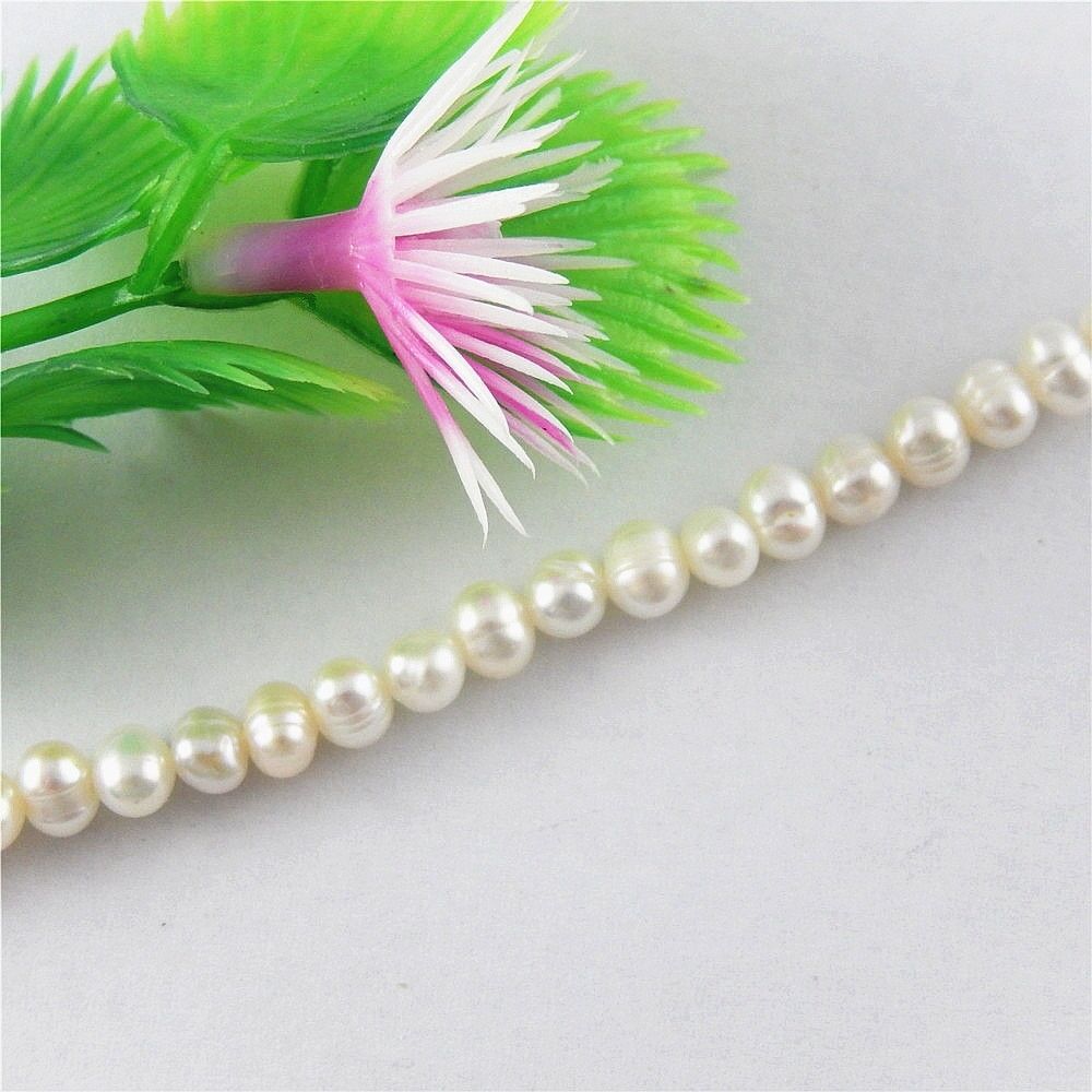 1 Strand Natural Pearls Glossy Irregular Loose Beads Necklace Bracelet Craft 4mm