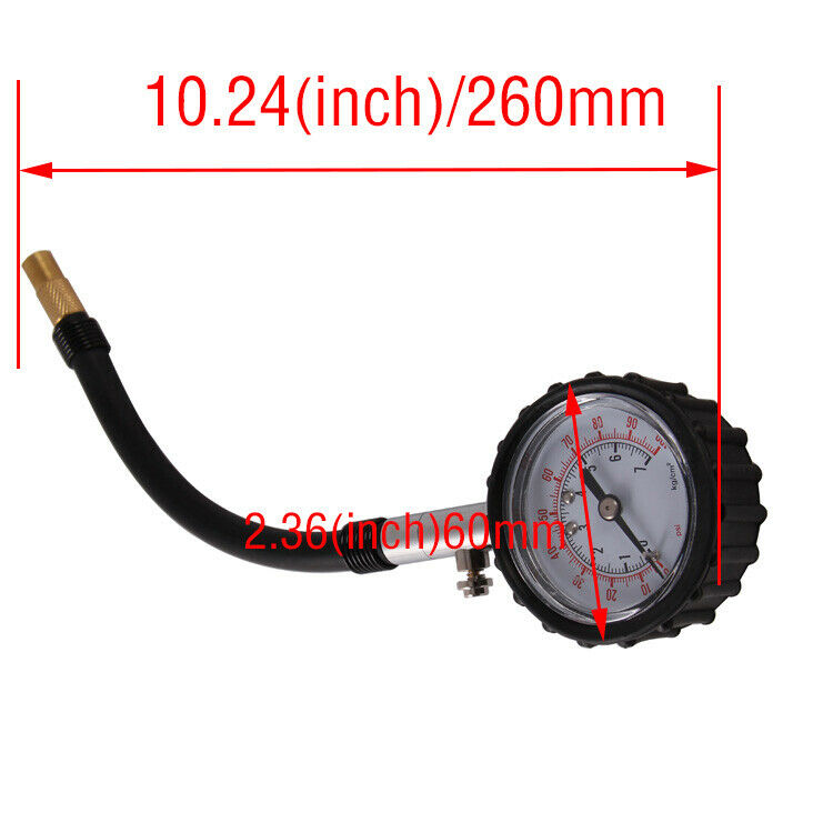 Dial Tire Gauge Metal Air Pressure PSI Truck Auto Car Bicycle Tester Meter