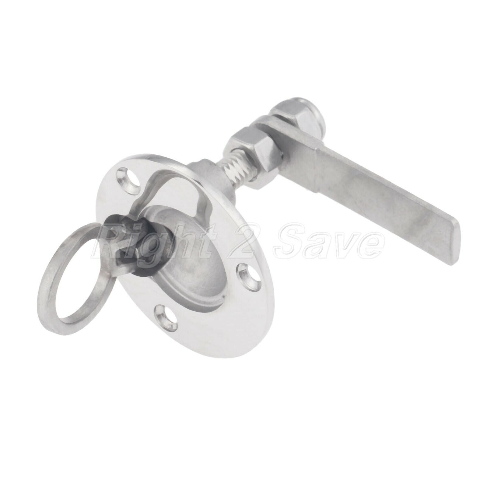 Boat 2" Hatch Lacth Turning Lock Lift Ring Handle Marine Stainless Adapter Latch