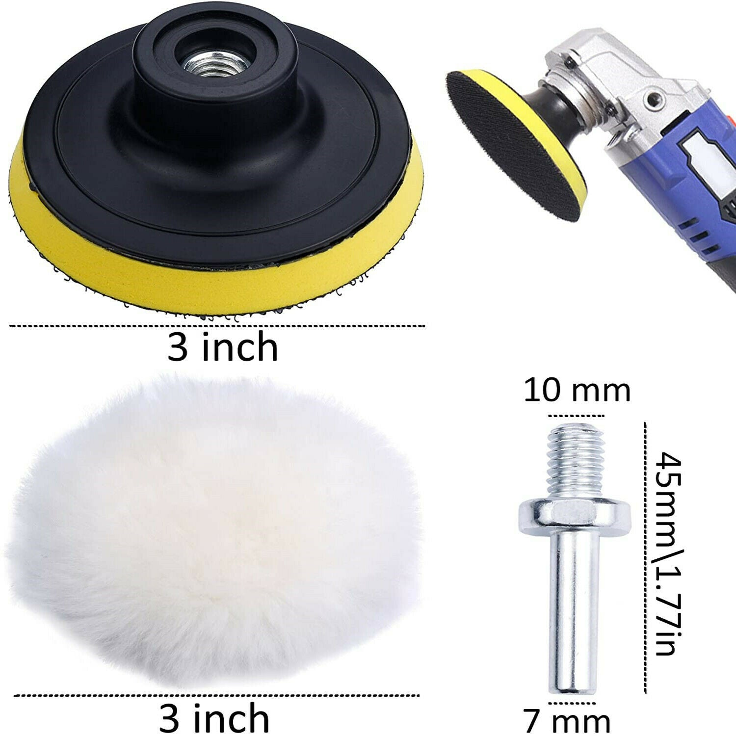 31Pcs 3 inch Buffing Polishing Pads for Drill Adapter Car Auto Waxing Sponge Pad