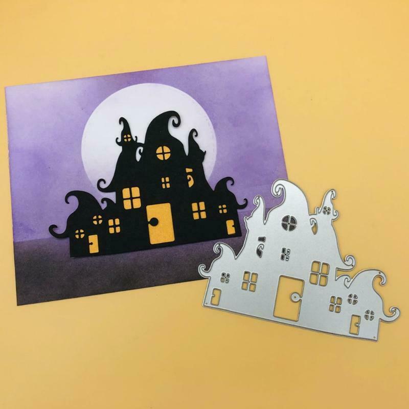 2pcs/set Halloween Castle Spider Web Metal Cutting Dies Stencil Scrapbooking DIY