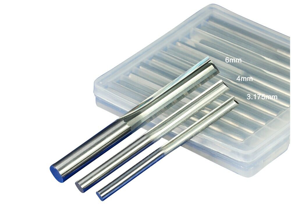 5x 6mm 1/4" Double Flute Straight Slot CNC Router Bits Tungsten Carbide 6*32mm