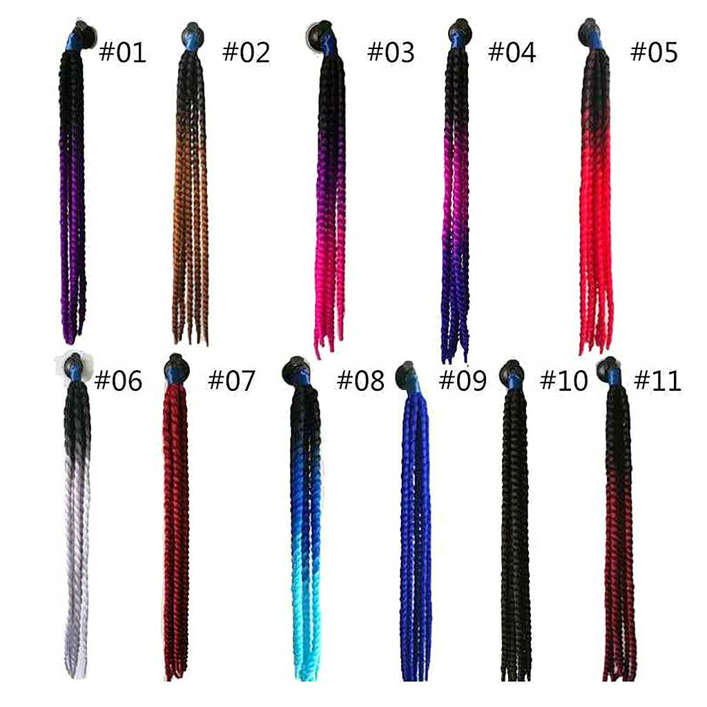 50-60cm Helmet Braids Ponytail & Suction Cup Fit for Motorcycle A0313-2