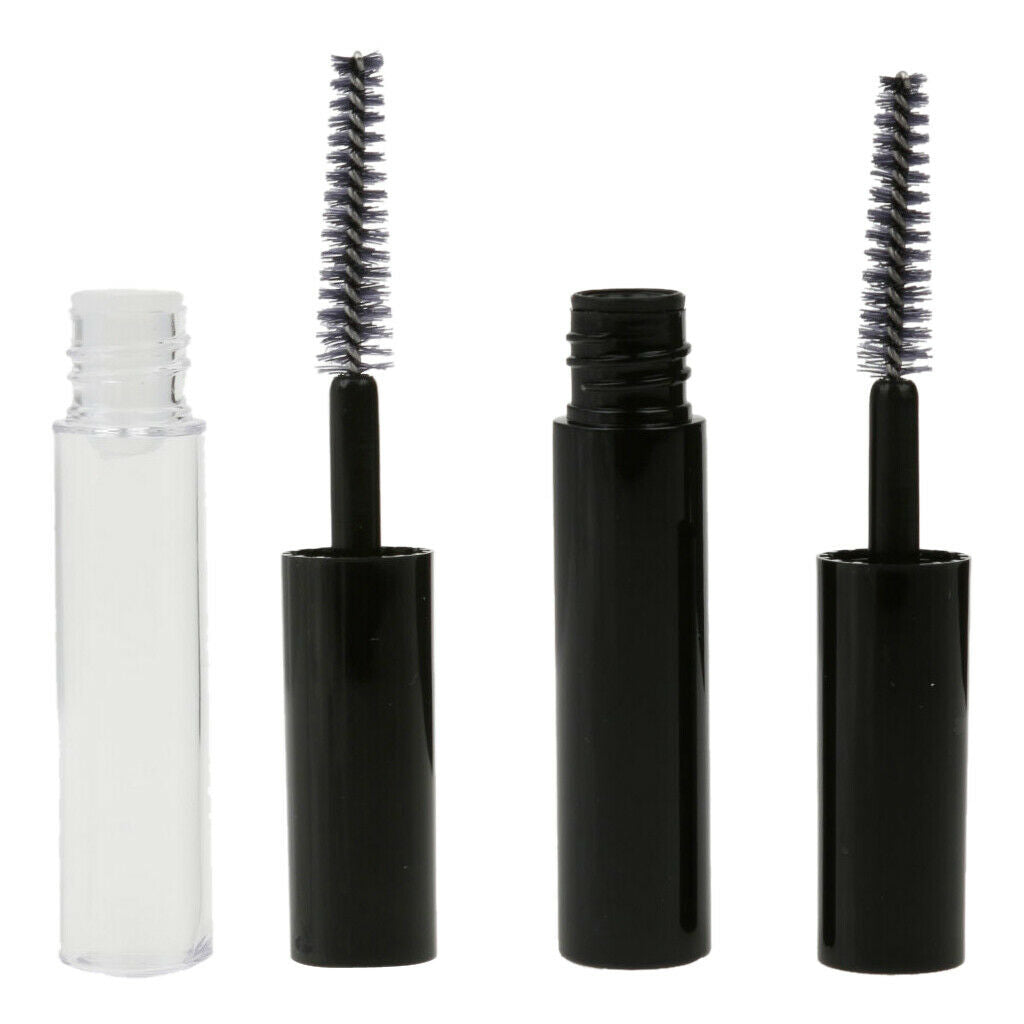 2x 4ML Plastic Clear & Black  Bottle Lip Gloss Liquid Tube