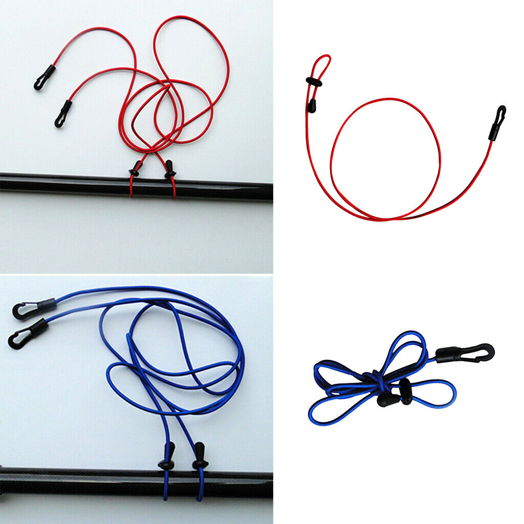 2 Pieces 120cm Kayak Canoe Paddle Leash Safety Fishing Rod Pole