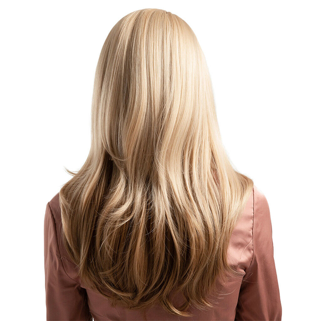 Long Straight Curly Wavy Wigs w/ Bangs for Women Synthetic Full Wig 22 inch