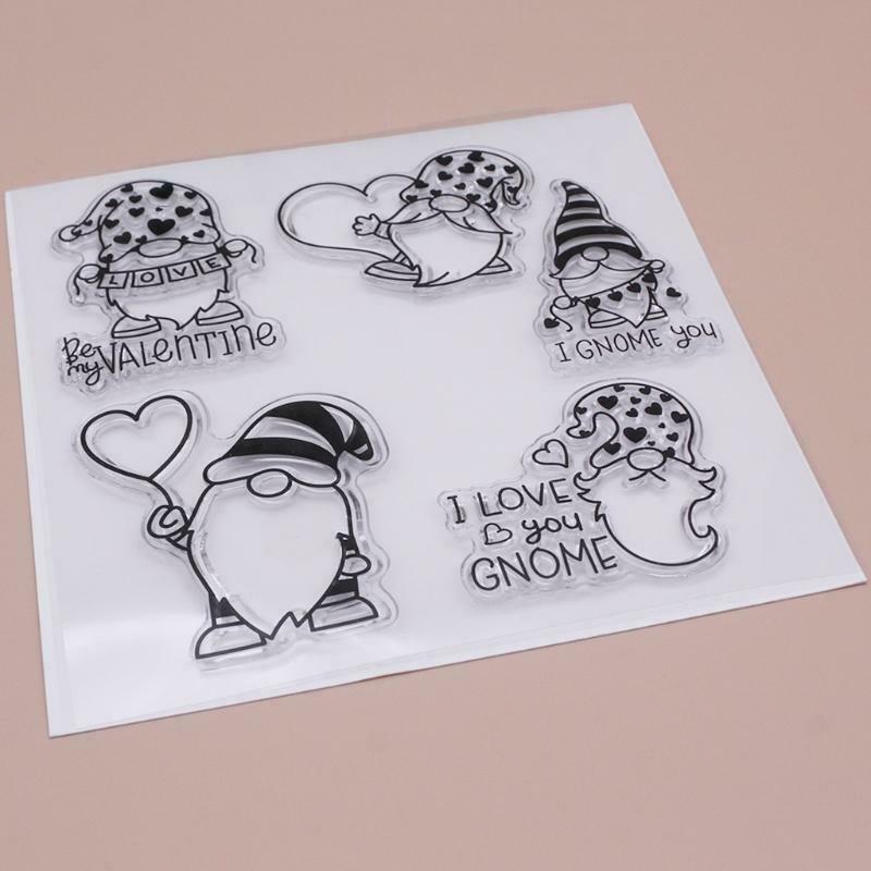 Heart Gnome Silicone Clear Seal Stamp DIY Scrapbooking Embossing Photo Album