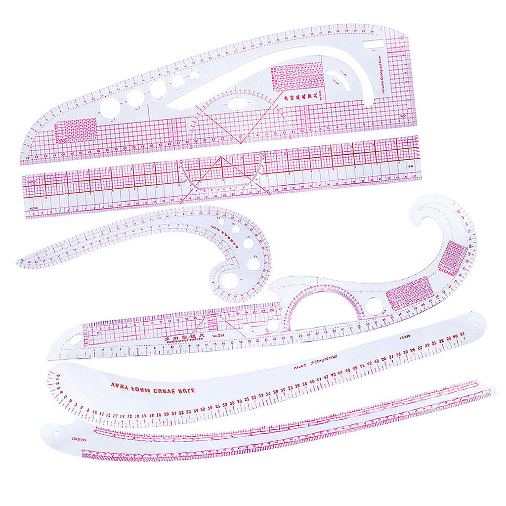 6pcs/Set French Curve Vary Form Fashion Ruler for Sewing Dressmaking Tool