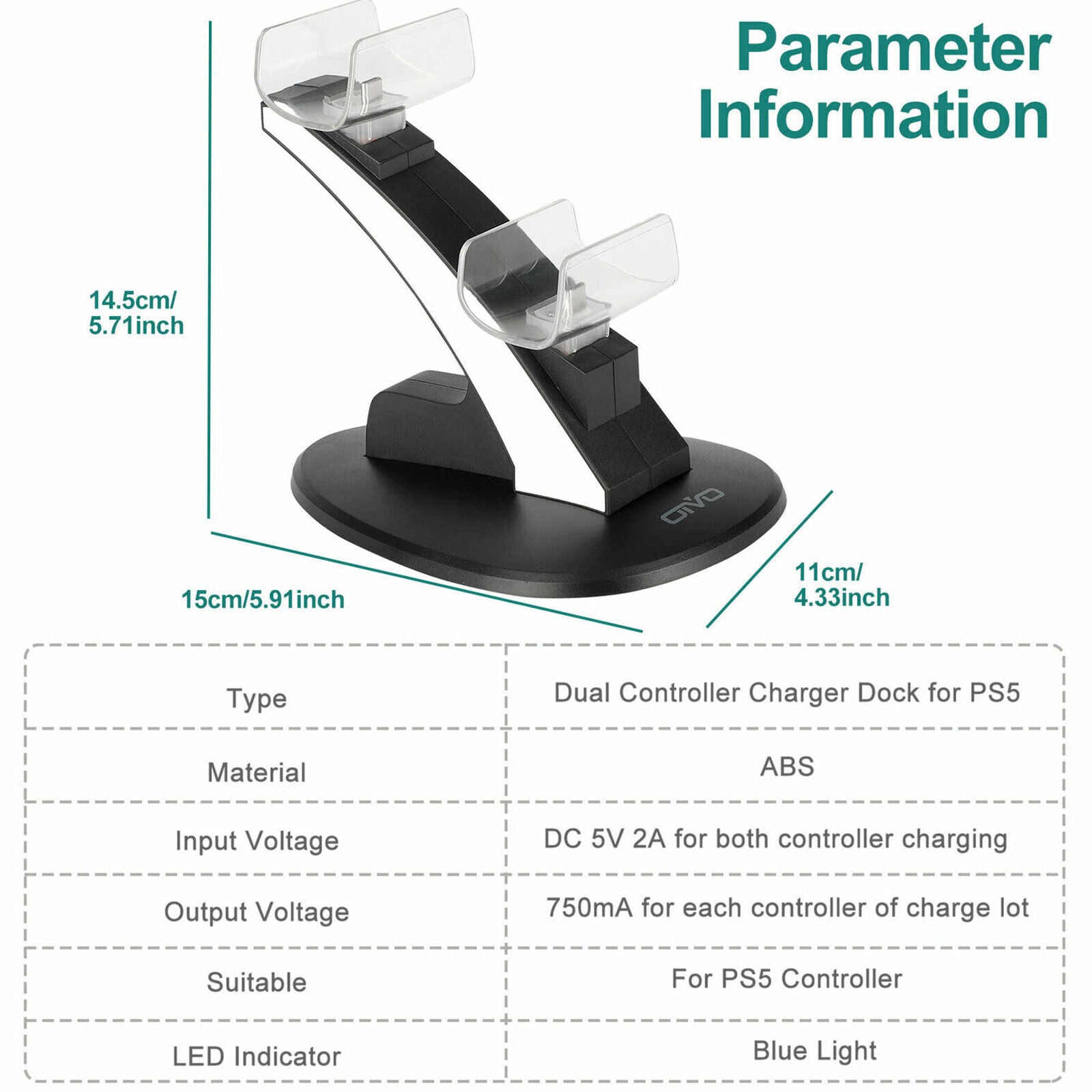 USB Controller Dual Charger Dock Station Charging Stand for Sony PS5 DualSense