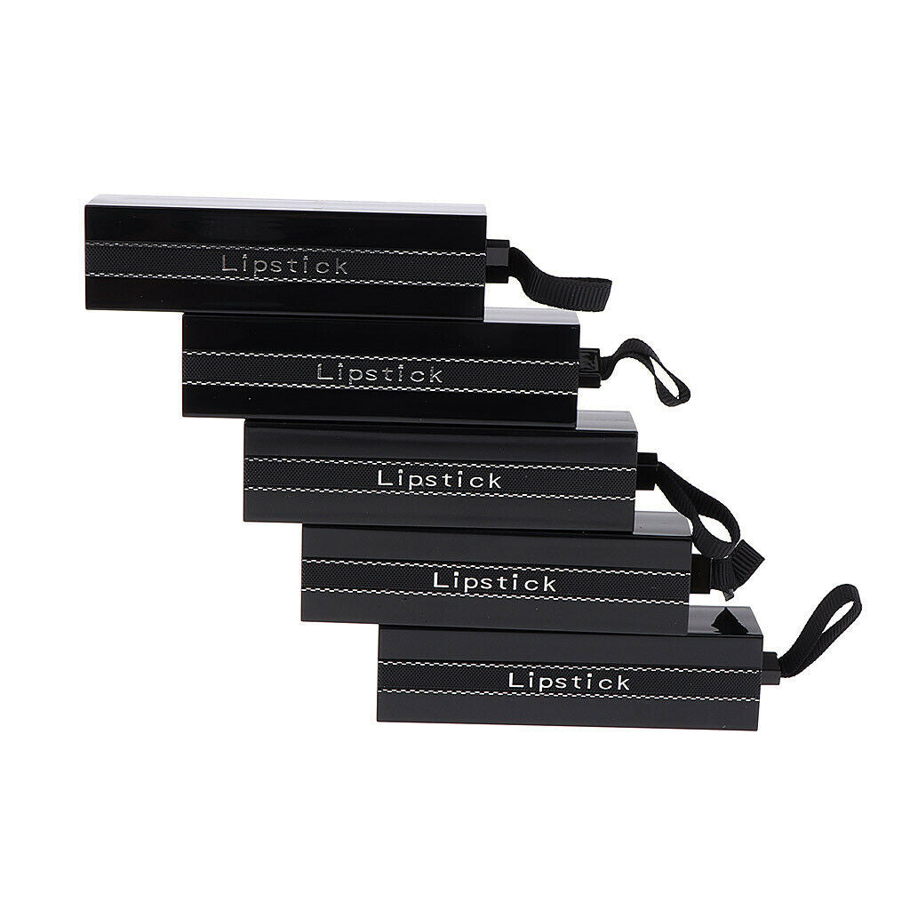 5pcs 1.21cm Black Lip Sticks Tube Lip Balm Cute Bottle Empty Cosmetic Gloss