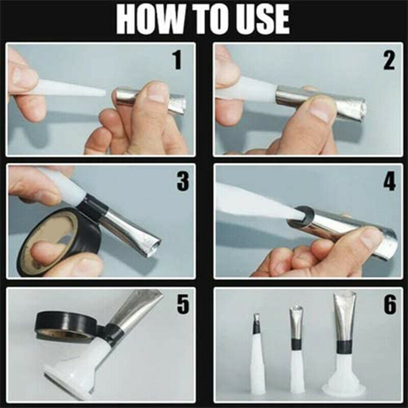 Caulking Finisher, 14Pcs Caulk Nozzle Applicator, Stainless Steel Sealant FiniO2
