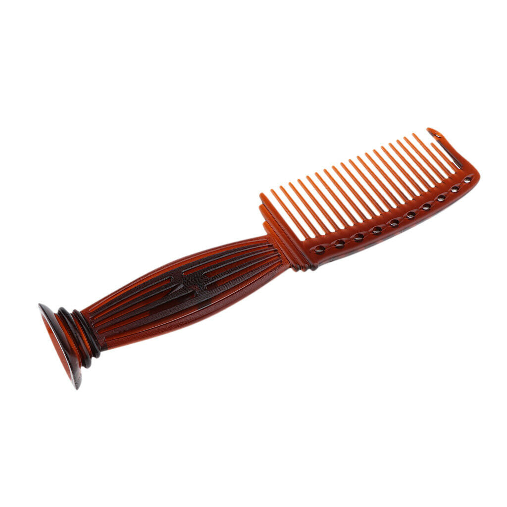 Wide-tooth Smooth Comb Plastic Detangling Hairbrush for Reducing Hair Loss Brown