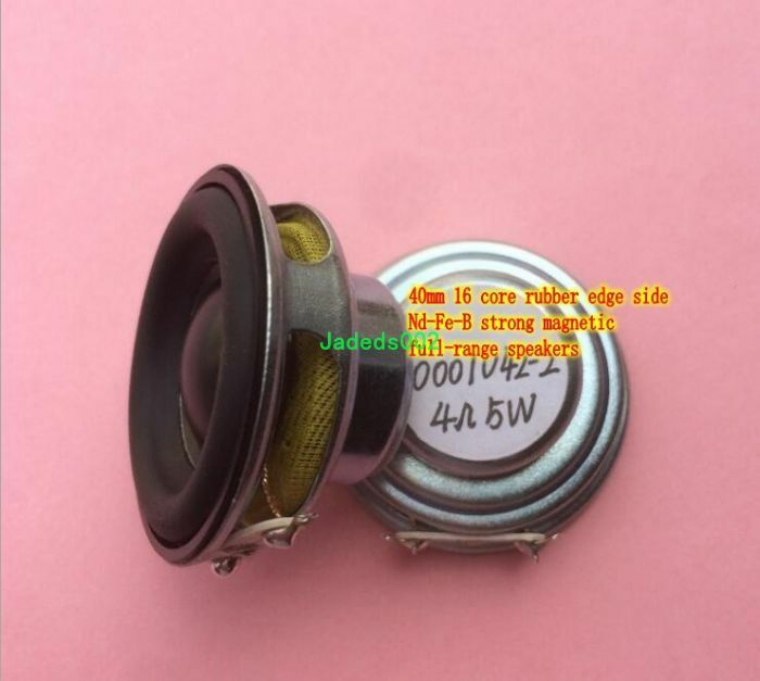 2pcs 40mm 4Ω 5W Full-range speaker loudspeaker 4ohm Rubber edge Round Audio Part