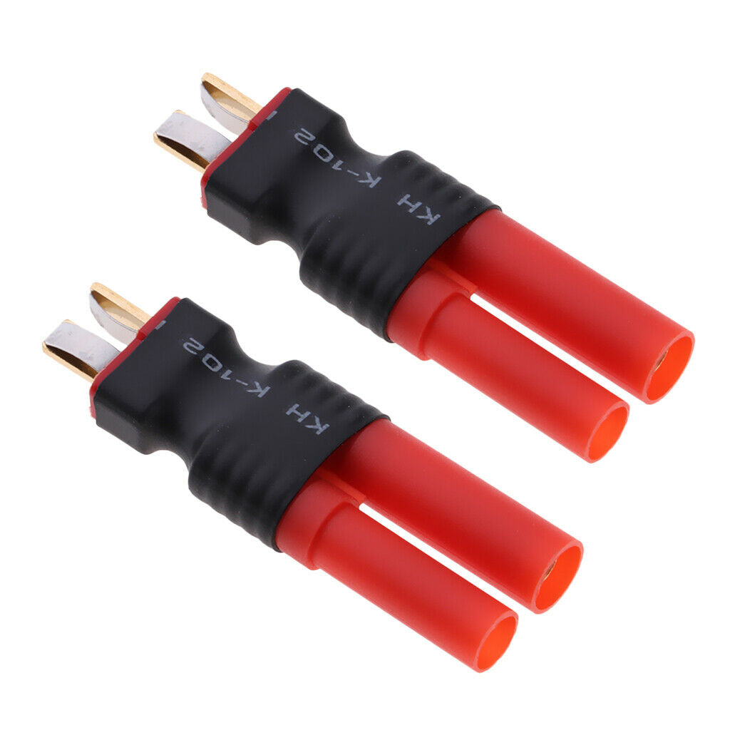 2x T Plug to 4.0mm Banana Plug Connector Connector for HXT T Plug Male Plug