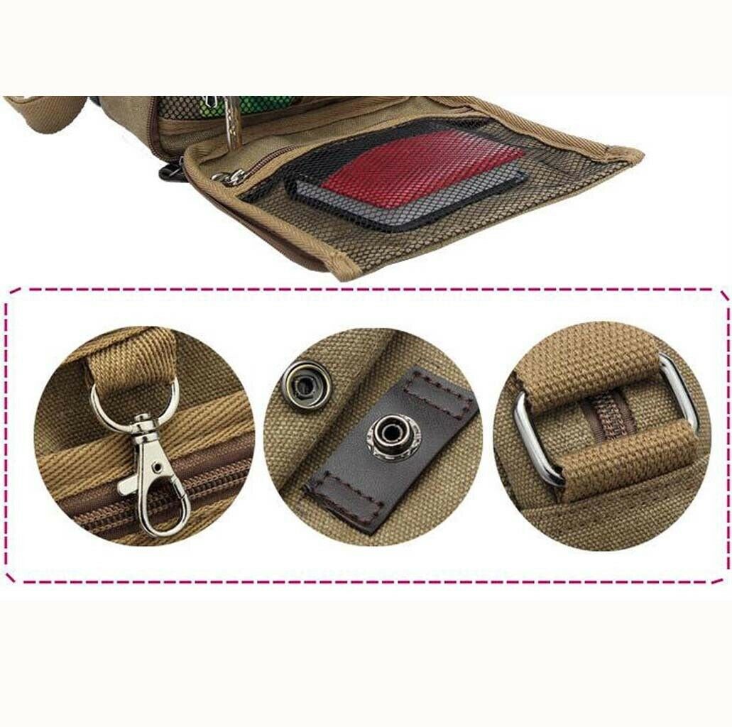 Unisex Fashion Retro Canvas Bag Shoulder Travel Bag Coffee Color