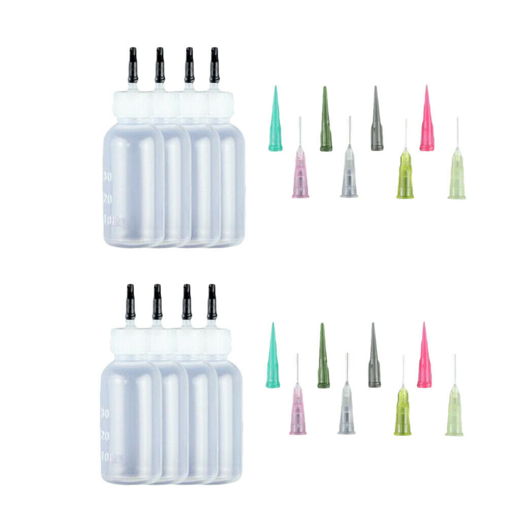 24 Pieces Plastic  Syringe Bottles with Paint Dropper Needle Tips