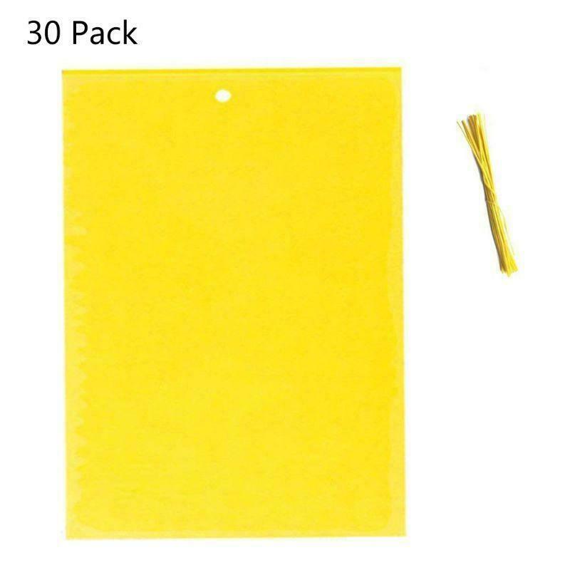 30 Pack Dual-Sided Yellow Sticky Traps for Flying Plant Insect (10x4 Inch, 30pcs