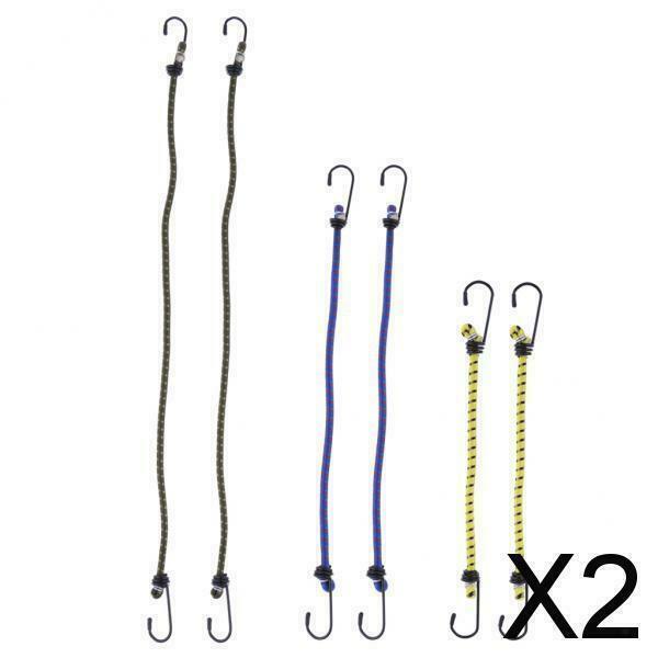 2X 6 Pieces Elastic Bungee Cord Rope Luggage Packing Strap with Hook Outdoors