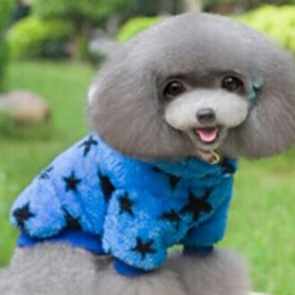 3 Color Pet Star Print Soft Hooded Shirt Pajamas Pet Fancy Dress M Blue