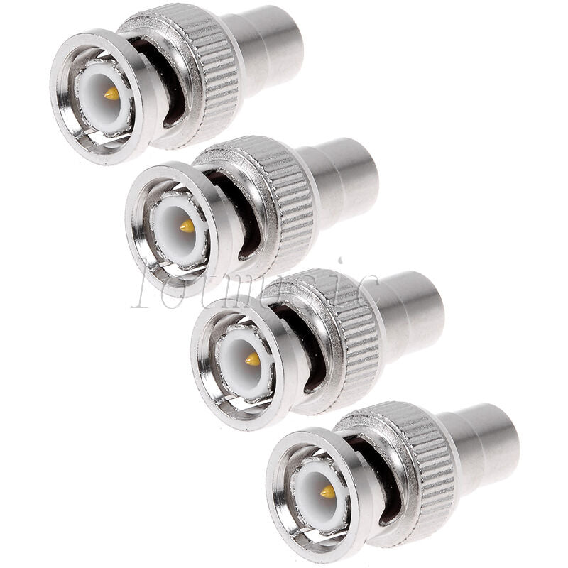 4 Pcs BNC Male to RCA Female Connector for CCTV Cable Parts