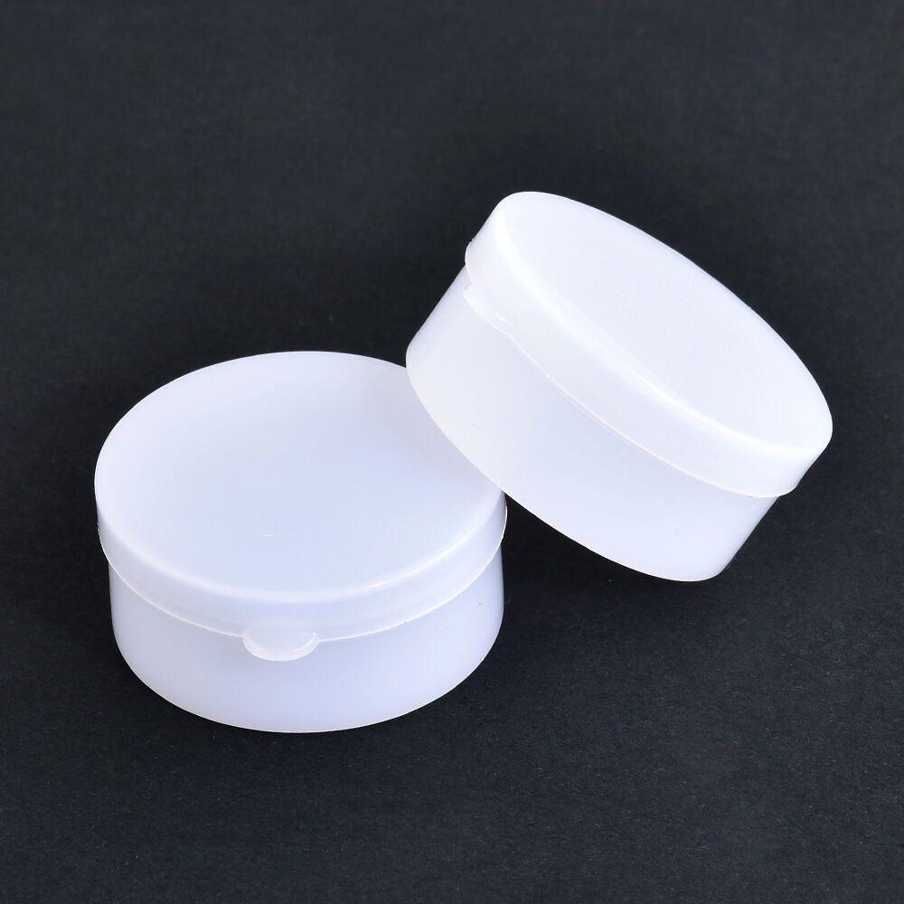 50PCS 10g Cosmetic Sample Container White Plastic Travel Portable Jars Pot Empty