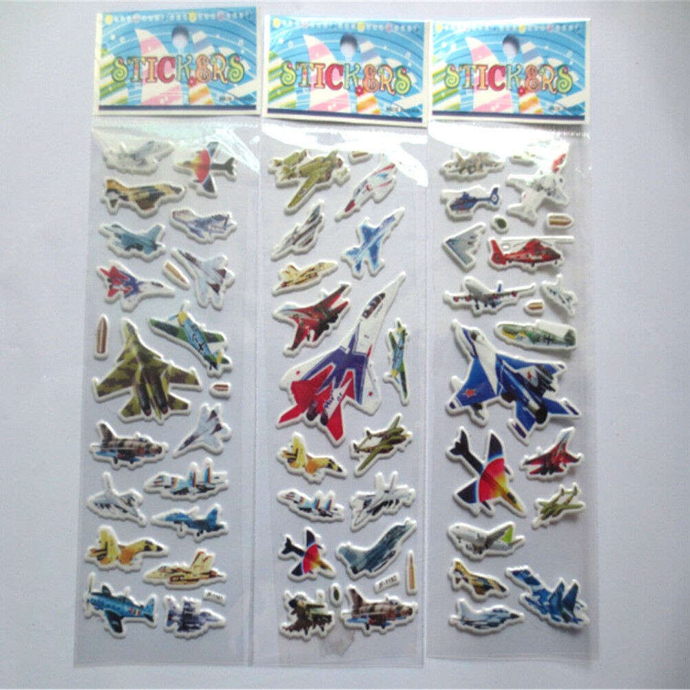 6Sheets Creative Airplane Flying Scrapbooking Bubble Stickers Reward Kids .l8