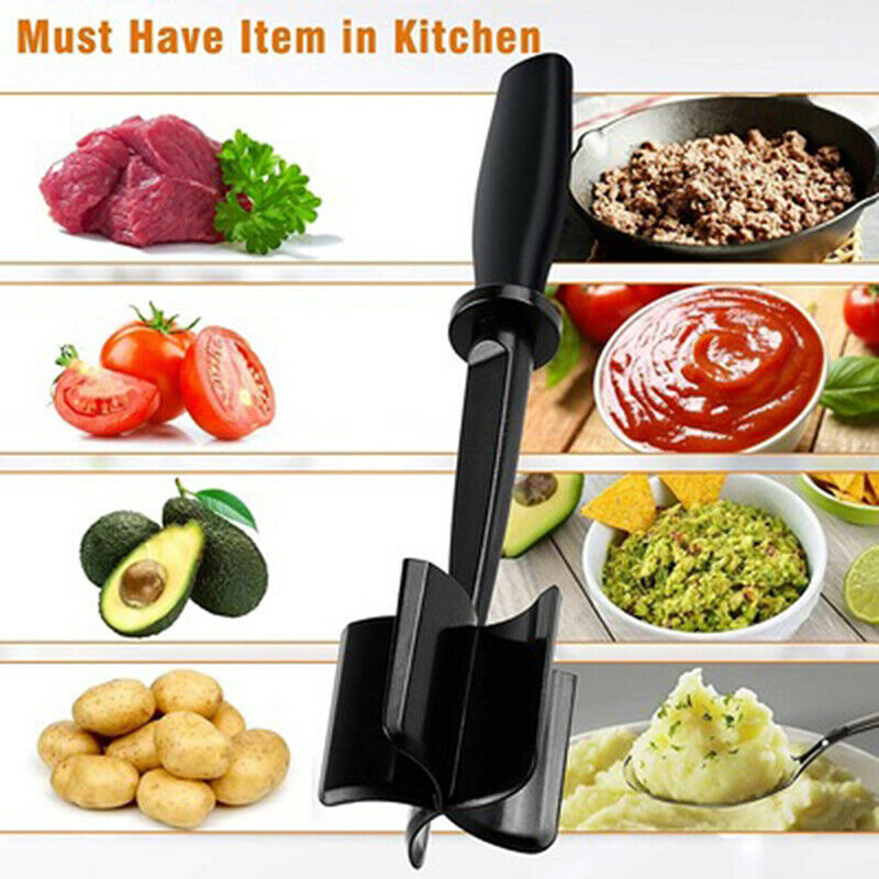 Professional Ground Meat Chopper Plastic Beef Potato Fruit Food Masher Grind SJ