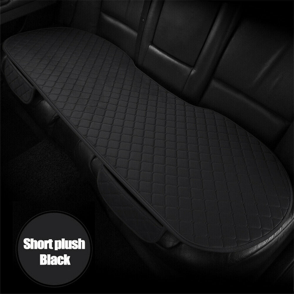 50 x 132cm Car Rear Seat Cover Cushion w/ Pockets Black Short Plush Universal