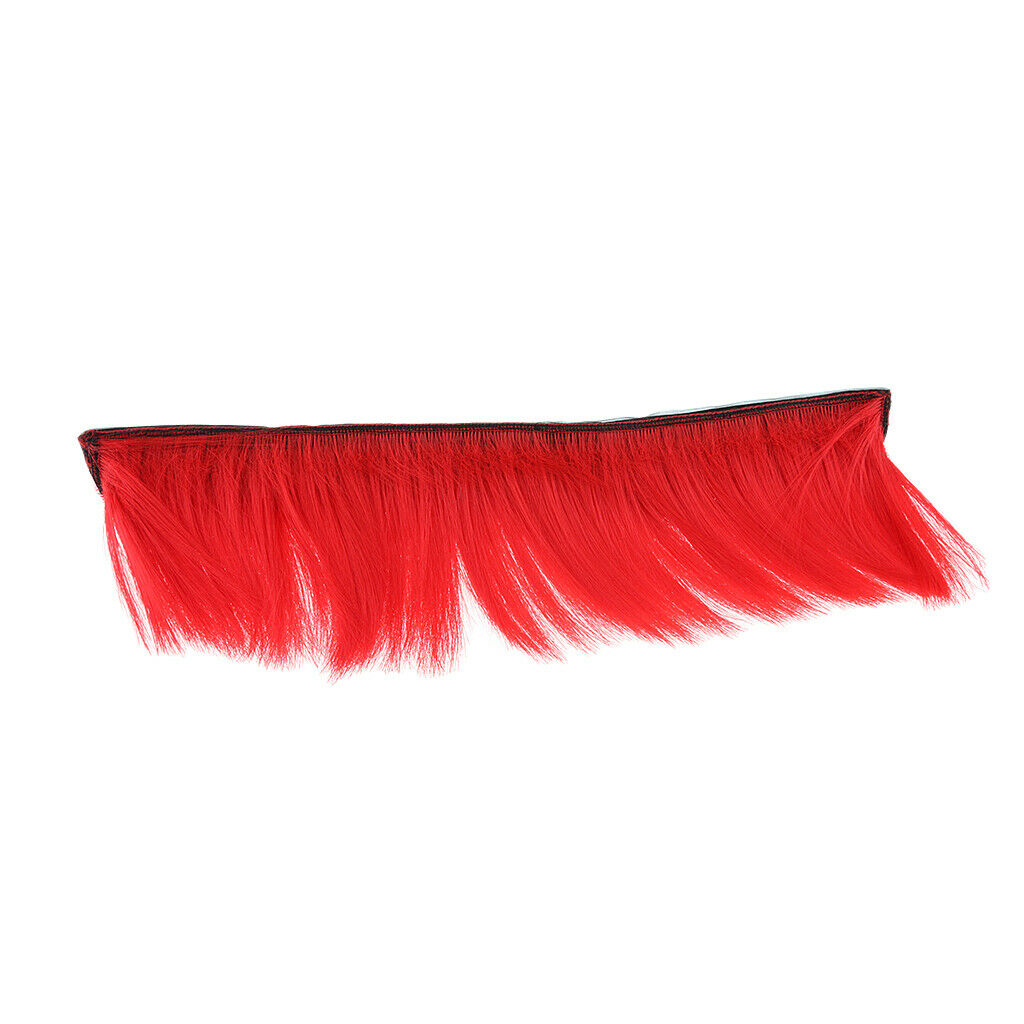 Motorcycle Adhesive Helmet Mohawk Hair Patches Skinhead Costumes Wig Red