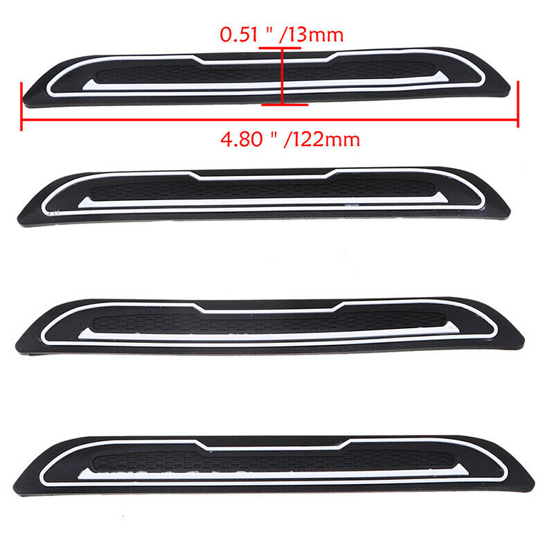 4pcs Car Door Edge Scratch Anti-collision Protector Guard Strip Universal Black