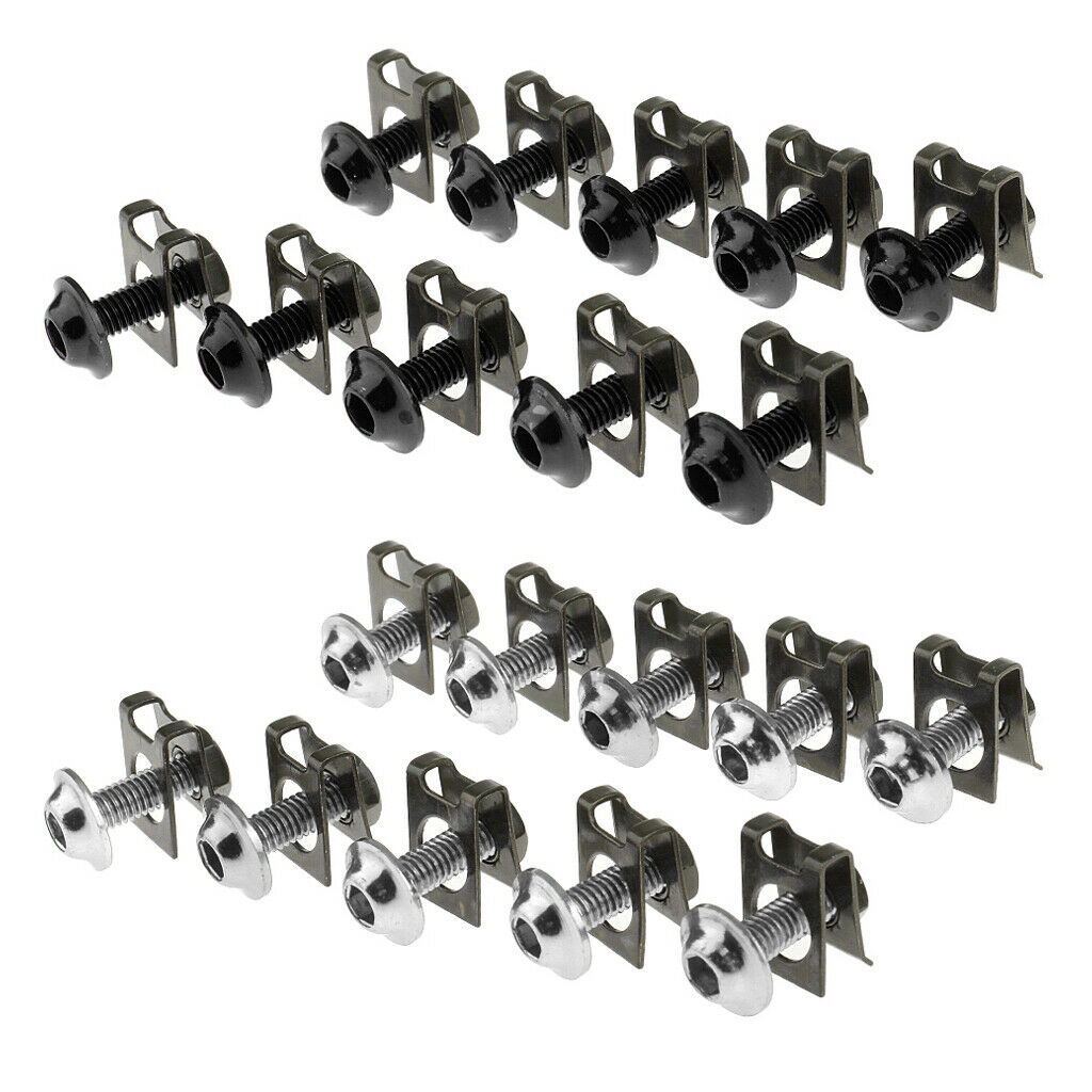 20x M6 6mm Fairing Bolts Spire Speed Fastener Screw Nuts 2 Colors