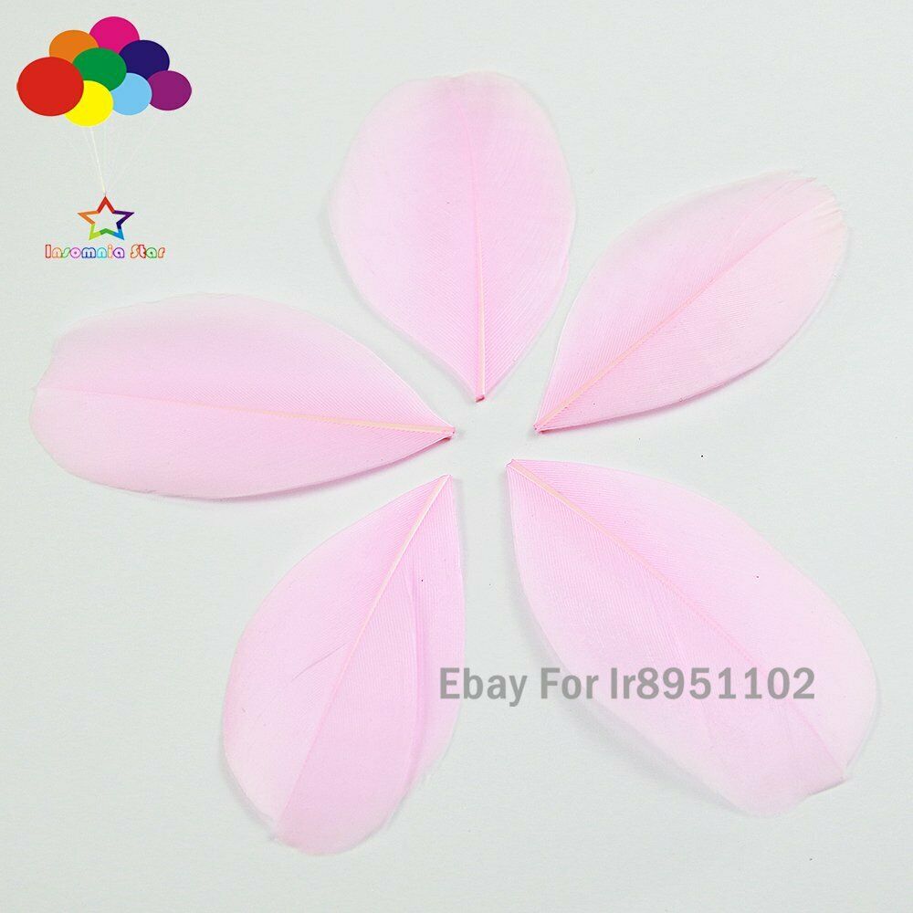 Round Head Goose Feathers 5-7cm Small Floating Pink Swan Feather Plume for Craft