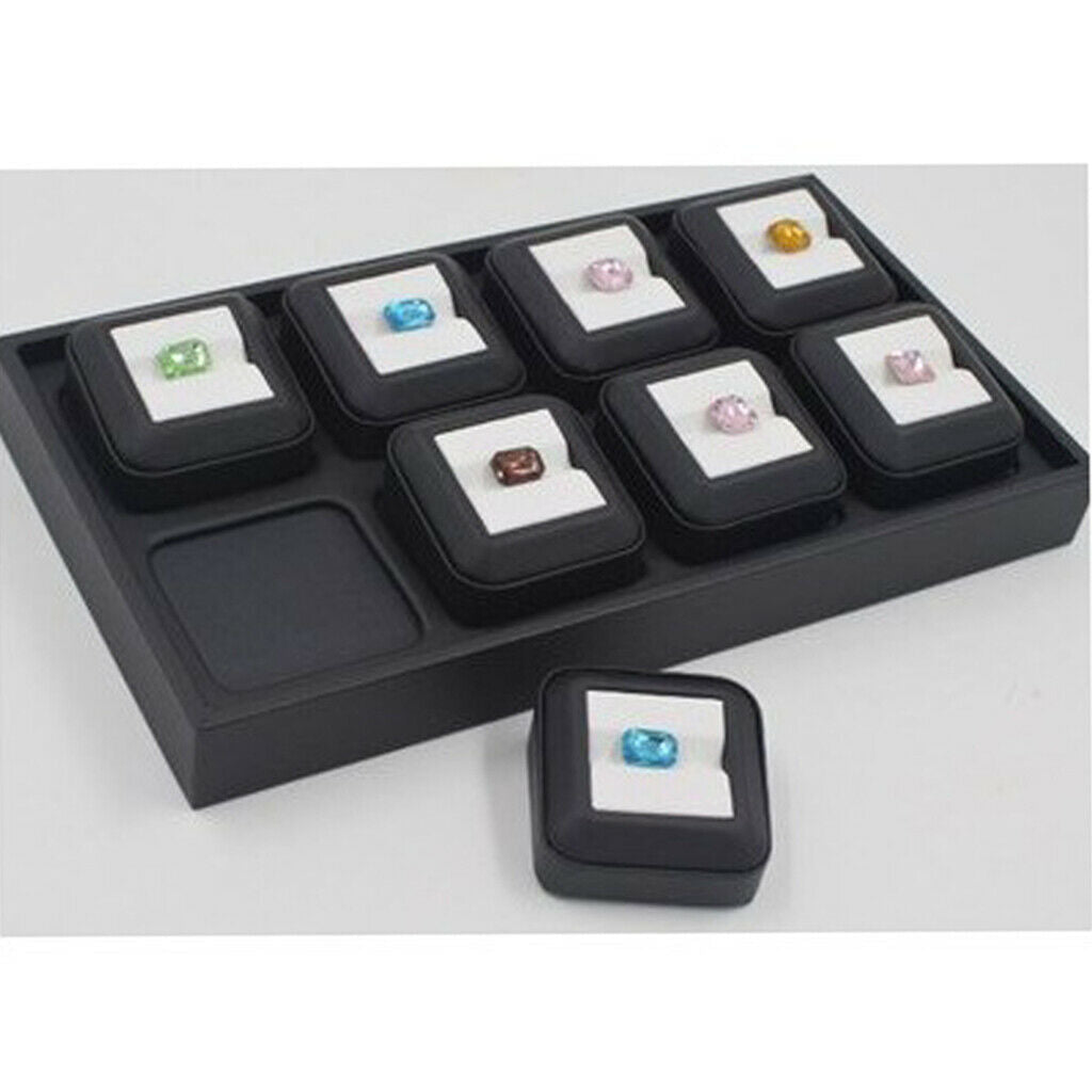 Portable Gem Genstones Display Box Case Rings Jewelry Holder Organizer 55mm